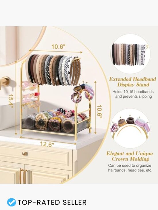 Hair Accessories Organizer Versatile Acrylic Headband Holder Stand Scrunchies